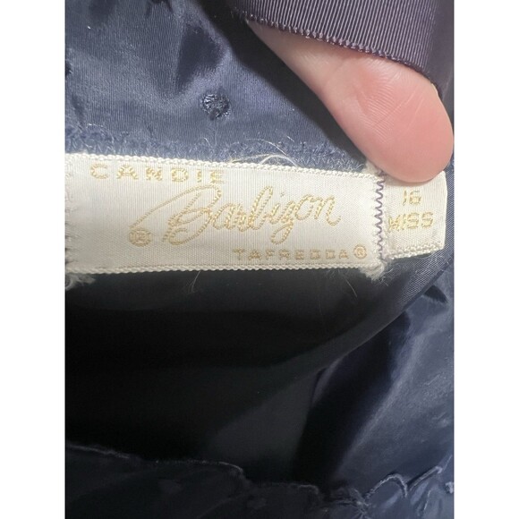 BARBIZON CANDIE TAFREDDA VTG BLUE DELICATE EMBROIDERY ZIPPERED FULL SLIP EVC - Picture 6 of 6